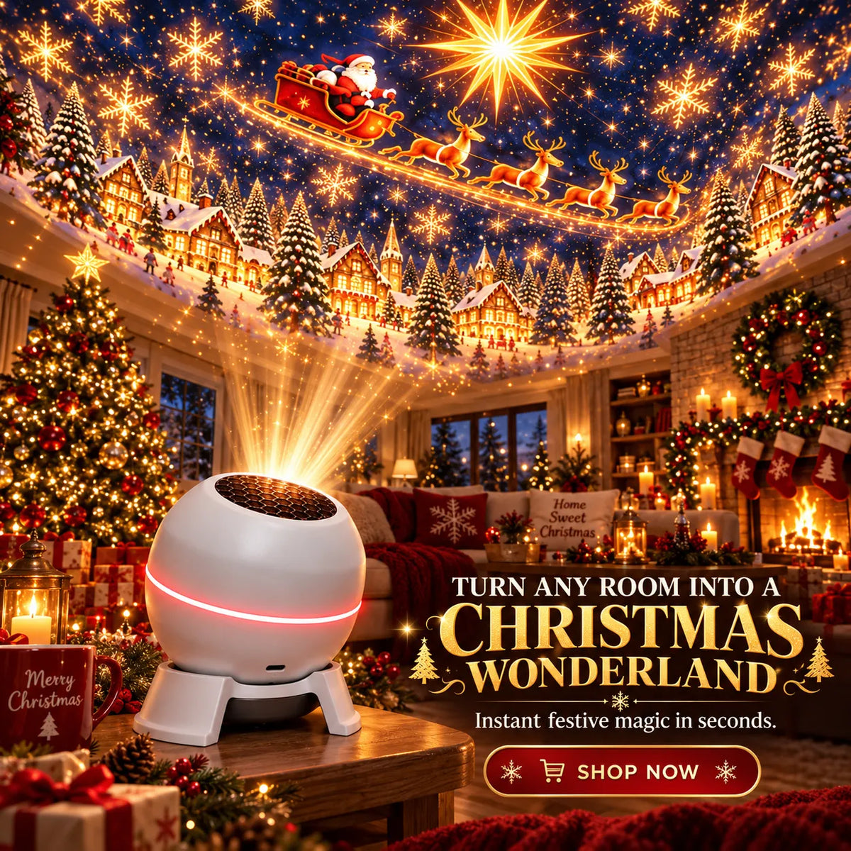 Sooplix 🔥 Turn Any Room Into a Christmas Wonderland – Holiday Projection Night Light