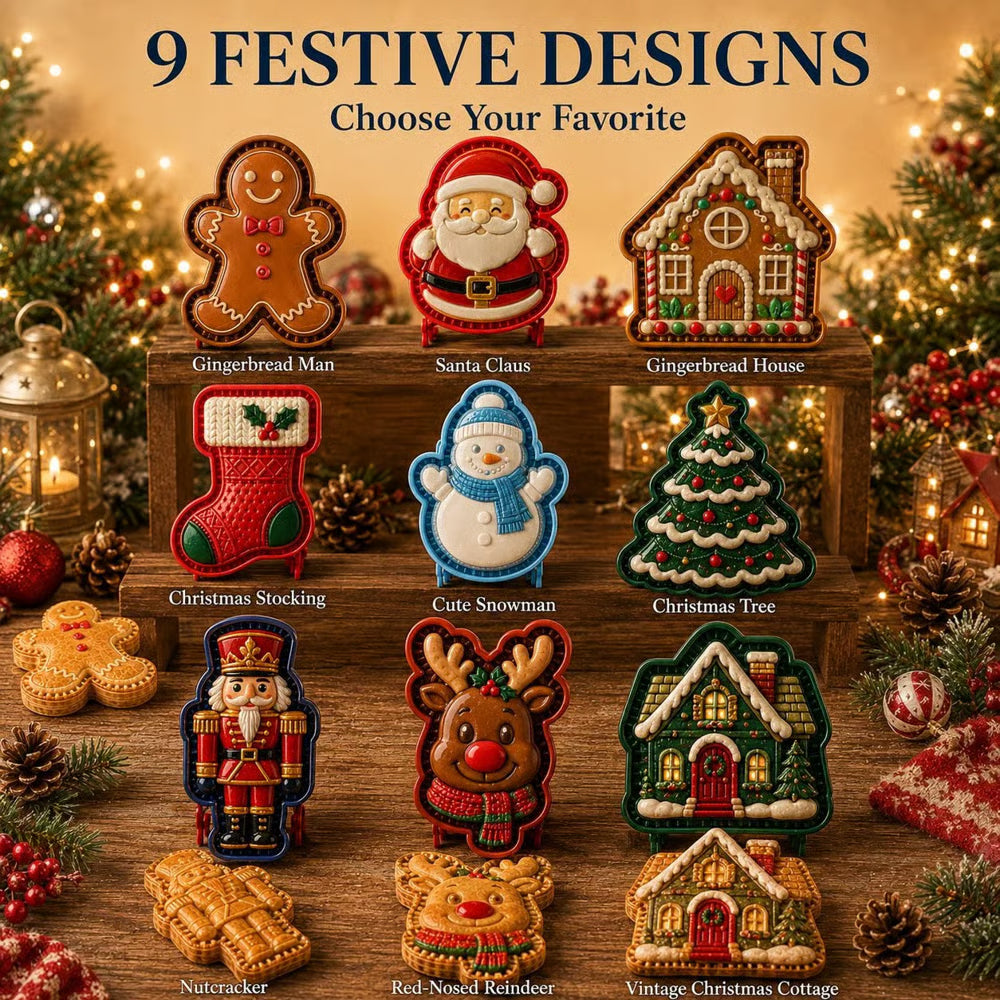 Embroiderym 🎄Only $4.99 Last Day Promotion!🍪Christmas Baking Moulds – 9 Festive Designs 🎄