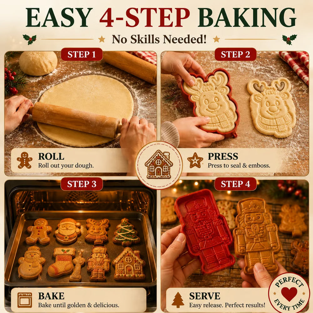 Embroiderym 🎄Only $4.99 Last Day Promotion!🍪Christmas Baking Moulds – 9 Festive Designs 🎄