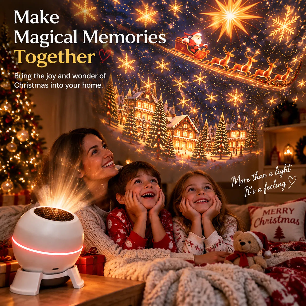 Sooplix 🔥 Turn Any Room Into a Christmas Wonderland – Holiday Projection Night Light