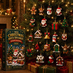 Metatoolskit🎄 24-Day Mini Christmas Ornament Advent Calendar | 24 unique festive buildable designs with hanging loops—perfect for decorating Christmas trees, wreaths, and holiday displays 🧱