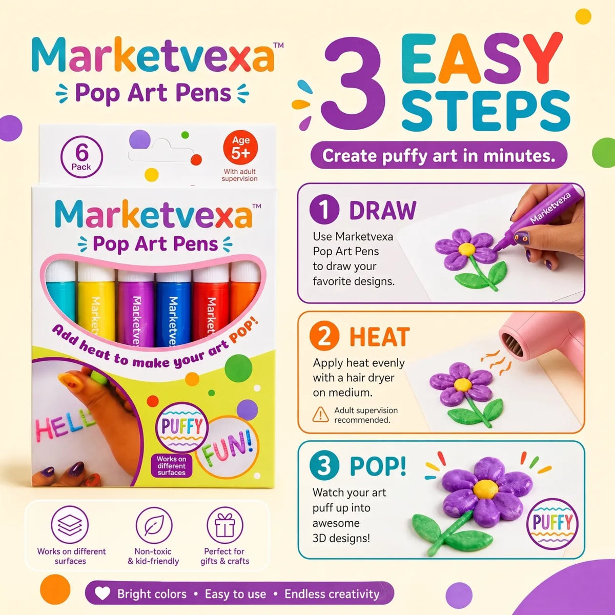 Metatoolskit 3D Relief Art Pen – Turn Flat Drawings Into Touchable 3D Art
